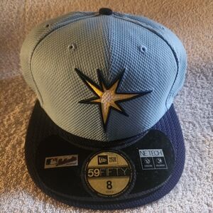 New Era 59FIFTY MLB Tampa Bay Rays Fitted Hat - Light Blue & Navy